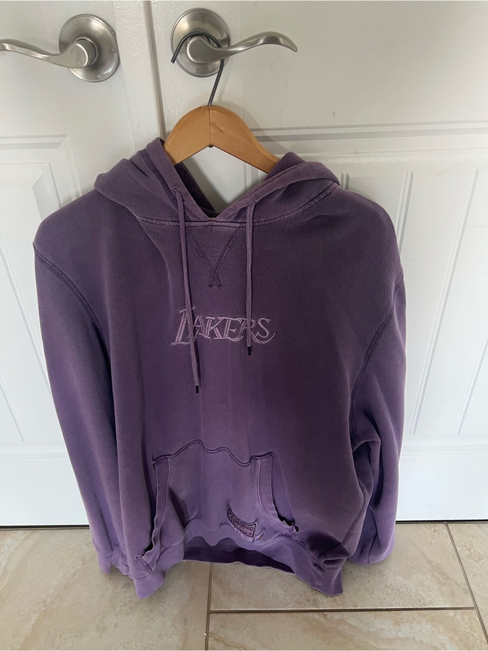 Mitchell & Ness Lavender Lakers Hardwood Classics Hoodie